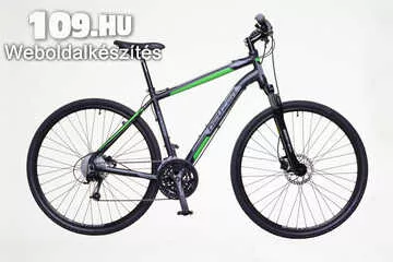 X400 férfi fekete/zöld-szürke 17 tárcsafékes cross kerékpár